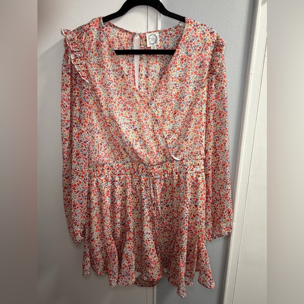 Blue Rain Multicolor Floral Romper